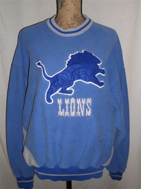 Vintage Sweatshirt Detroit Lions Football Shirt Blue