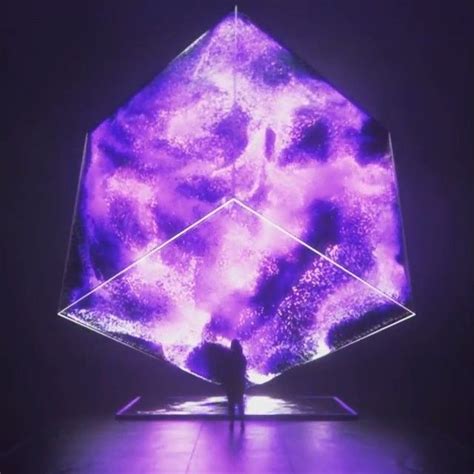 Purple cube lights in it art digital artwork 3d render