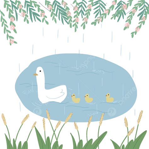 South Korea PNG Image, South Korea Spring Rain Concept Lake Illustration, Lake, Spring Rain ...