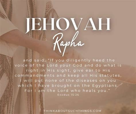Jehovah Rapha: The Lord Is My Healer {Meaning And Lessons} | Think ...