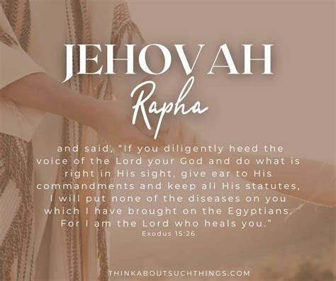 Jehovah Rapha: The Lord Is My Healer {Meaning And Lessons} | Think ...