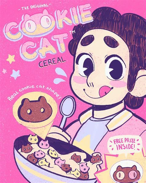 ⭐️ Cookie Cat, he’s a friend for your tummy! ⭐️ Lil illustration I made ...