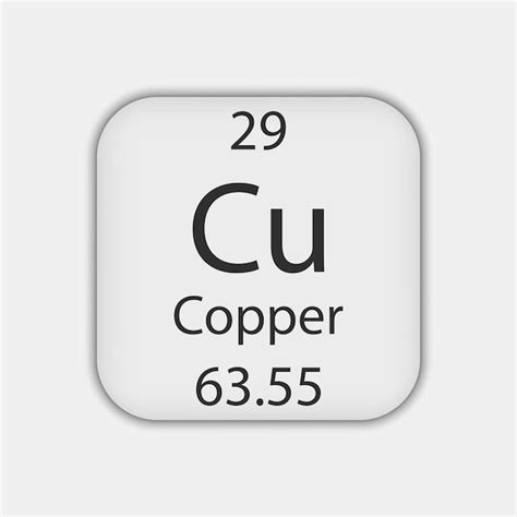 Premium Vector | Copper symbol chemical element of the periodic table vector illustration