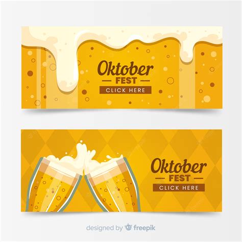 Premium Vector | Flat design oktoberfest banner templates