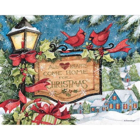 Hearts to Come Home Boxed Christmas Cards (18 pack) w/ Decorative Box ...