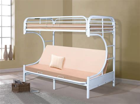 White Metal Futon Bunk Bed | Kids' Bunk Beds