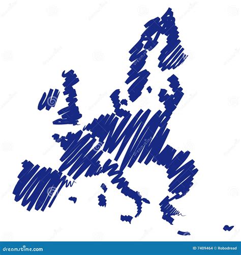 Esboço Europa Do Mapa (vetor) Ilustração do Vetor - Ilustração de toque, graxa: 7409464