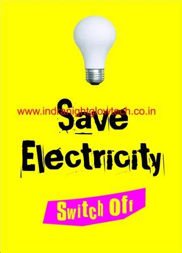 Art Board Paper Rectangular Save Electricity Poster, 0.43 mm at Rs 250 ...