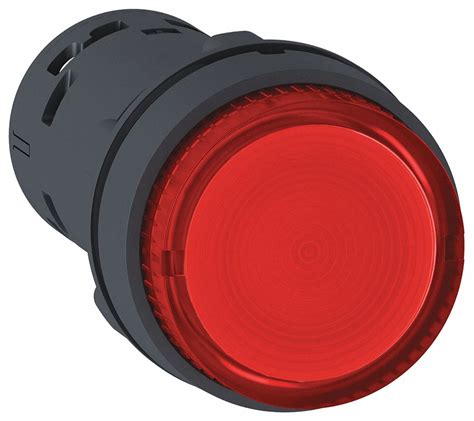 SCHNEIDER ELECTRIC Push-button: 22 mm Size, Momentary, Red, 24V AC/DC ...