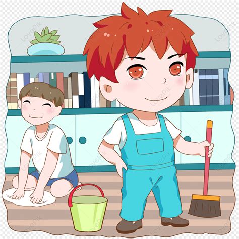 Man Tidying Up Housework, Housework, Up, Children Doing Housework PNG Picture And Clipart Image ...