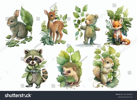 Safari Animal Set Hare Bear Deer Stock Vector (Royalty Free) 2277642993 | Shutterstock