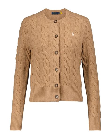 Polo Ralph Lauren Cable-knit Wool And Cashmere Cardigan in Natural | Lyst