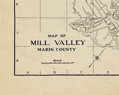 Mill Valley Marin County Map Mill Valley California Map | Etsy