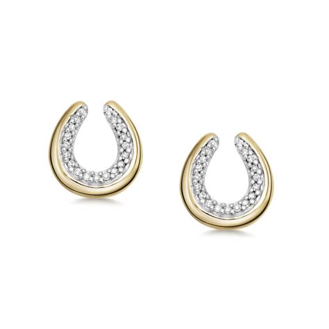 Ladies Ascot Diamond 18kt Gold Horseshoe Earrings | Links of London