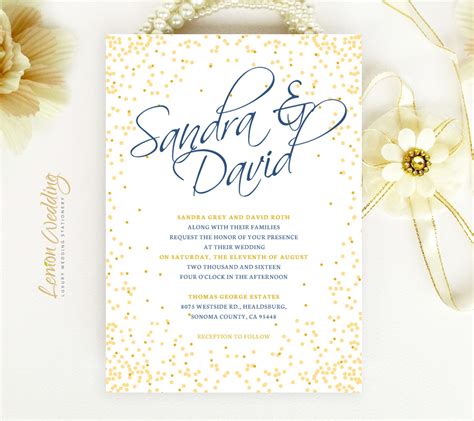 Confetti wedding invitations - LemonWedding