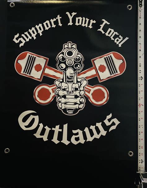 Outlaws MC SYLO AOA Support Your Local Outlaws Patch Hand & Gun Pin ...