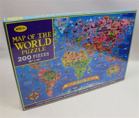 World map jigsaw puzzle, Hobbies & Toys, Toys & Games on Carousell