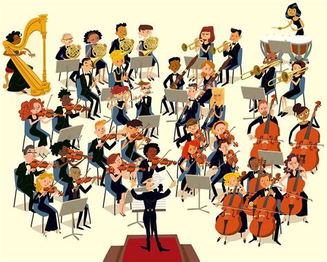 Orchestra on Behance in 2020 | Jazz artwork, Musician art, Music notes art