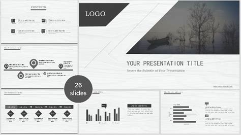 Free Black & white powerpoint templates and Google slides themes