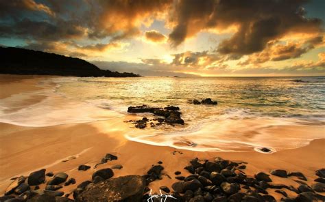 Download Horizon Sea Ocean Beach Cloud Sky Photography Sunset HD Wallpaper by James Binder