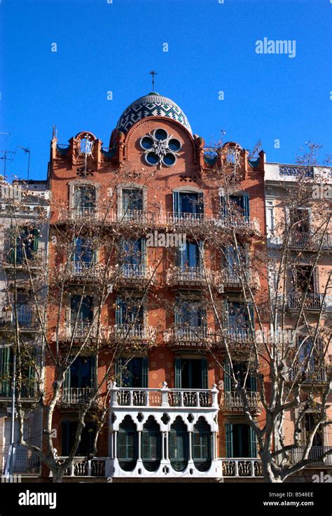 Catalan 'Modernista' architecture on Passeig de Sant Joan, Barcelona, Catalonia, Spain Stock ...