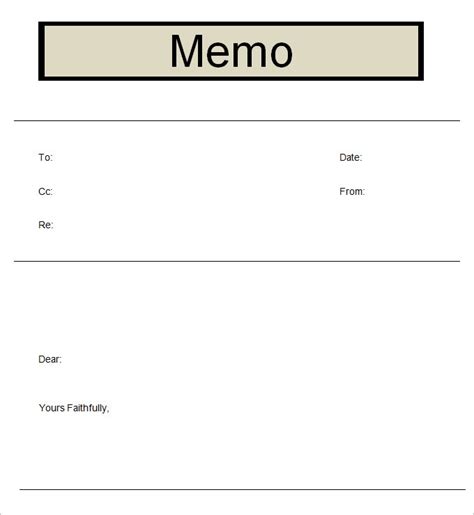 Microsoft Word Memo Template