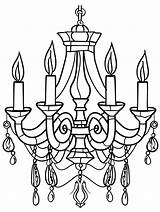 Antique chandelier A Black And White Drawing For coloring  Premium AI sketch template