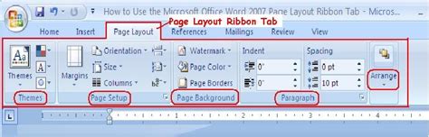 How to Use the Microsoft Office Word 2007 Page Layout Ribbon Tab ...