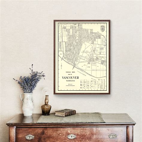 Vintage Map of Vancouver, Washington 1920 by Ted's Vintage Art