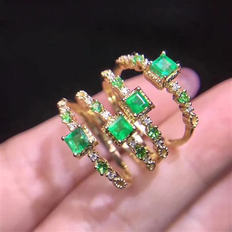 Natural emerald ring Women gift girl friend new design r925 sterling silver ring-in Rings from ...