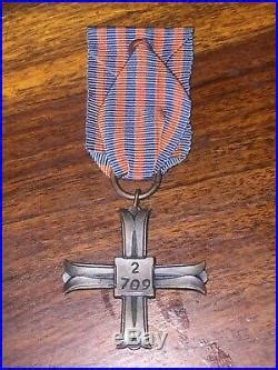 Original Ww2 Poland Monte Cassino Cross Medal Wwii Very Low Number 2709 + Ribbon - World War Medals