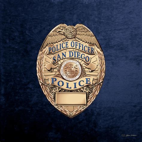 San Diego Police Department - S D P D Officer Badge over Blue Velvet ...