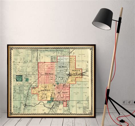 Decatur Map Map of Decatur and Vicinity Archival Print on - Etsy