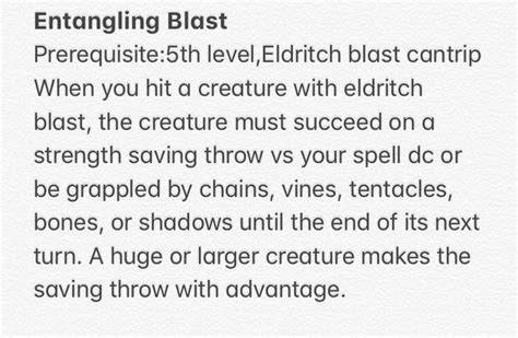 Entangling blast an eldritch invocation from 3.5 revised to 5e : r/UnearthedArcana