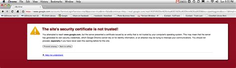 Where is JK: Google Chrome Security Certificate Error