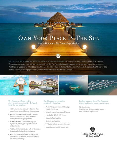 The Placencia Resort & Residences | Modern brochures, Hotel brochure, Hotel ads