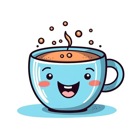 Premium AI Image | cute coffee cup in a doodle style