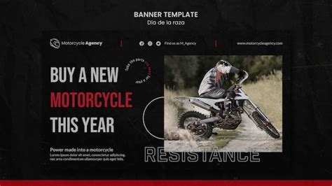 Free PSD | Horizontal banner for motorcycle agency with male rider