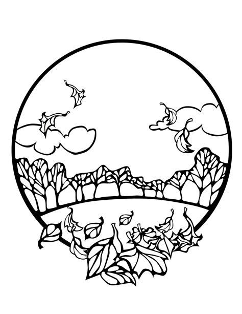 25+ Coloring Pages Fall PNG