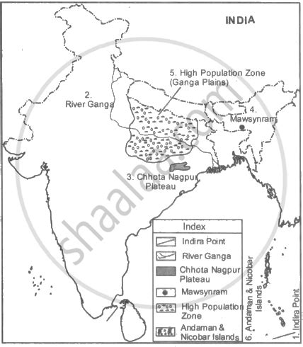 Mark the following in the outline map of India. Write the names and ...