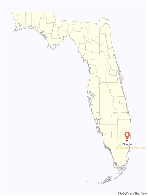 Map of Sunrise city, Florida