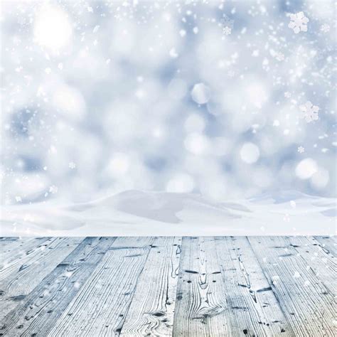 Bokeh Snow White Background With Wood Floor For Holiday Backdrop – Shopbackdrop