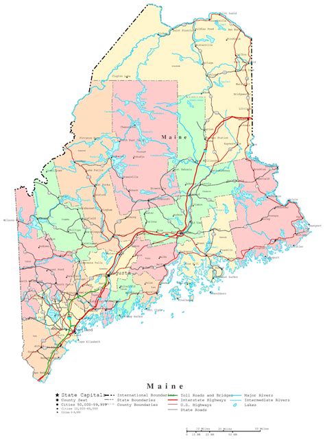 Printable Map Of Maine Towns