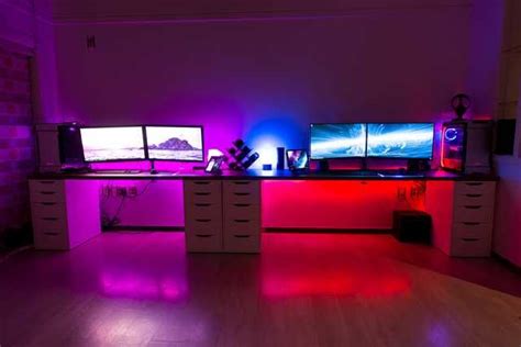 His and Hers Battlestations in 2020 | Computer gaming room, Gamer room, Video game rooms