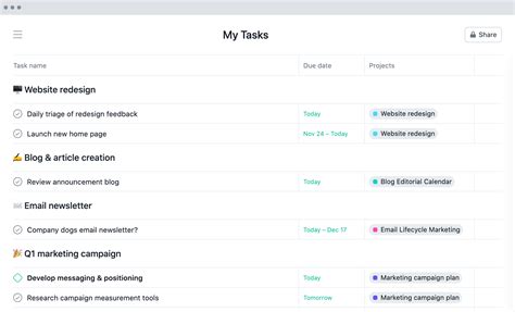 To Do List Software App • Asana