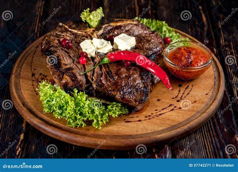 A big grilled steak stock image. Image of pork, sirloin - 37742271