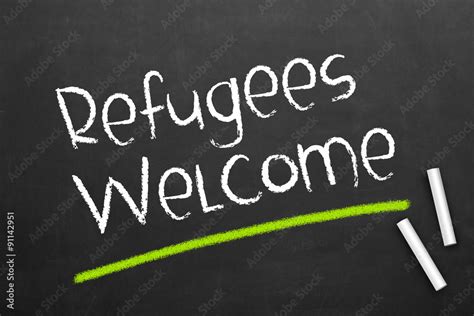 Tafel - Refugees welcome Stock Illustration | Adobe Stock