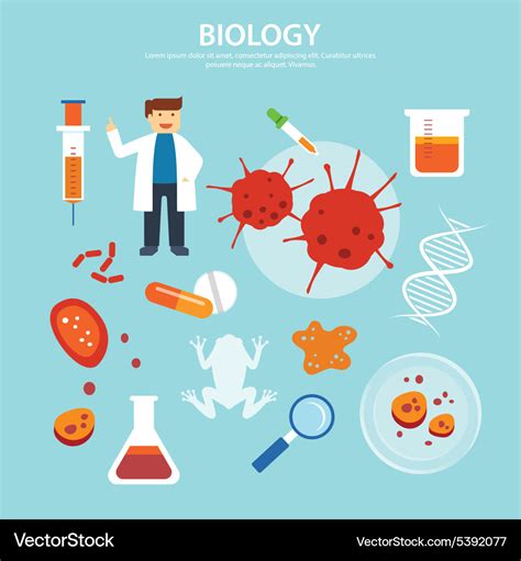 Biology background education concept flat design Vector Image