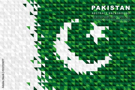 Flag of Pakistan. Abstract background of small triangles in the form of ...