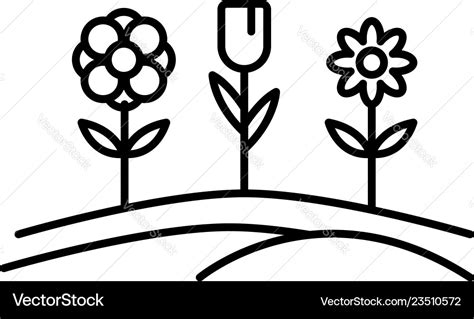 Pension flower garden icon outline style Vector Image